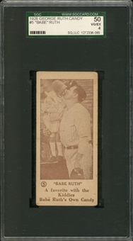 1928 George Ruth Candy #5 Babe Ruth – SGC 50 VG/EX 4
